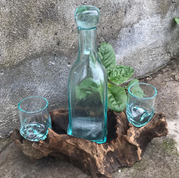 Handgemaakte Decoratieve Whisky set | Gerecycled Glas op | Wylife | Uniek decoratiestuk